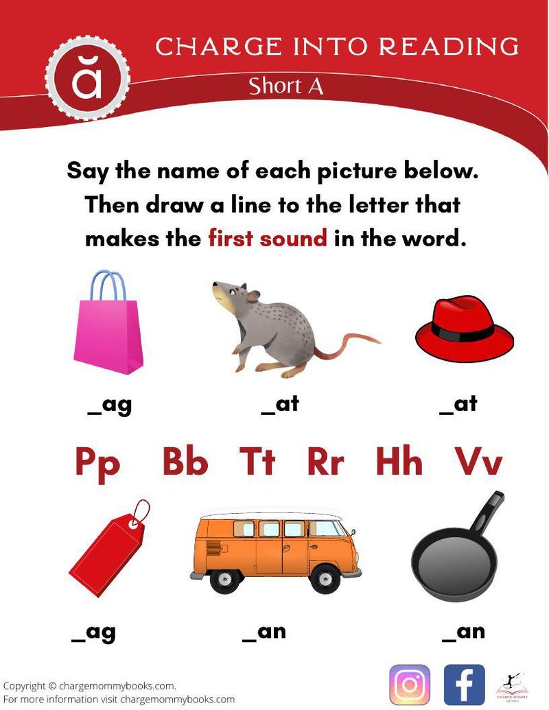 an image of a downloadable short a words activity