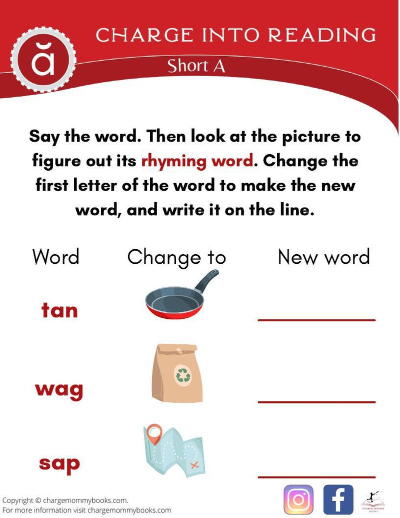 an image of a downloadable short a words activity