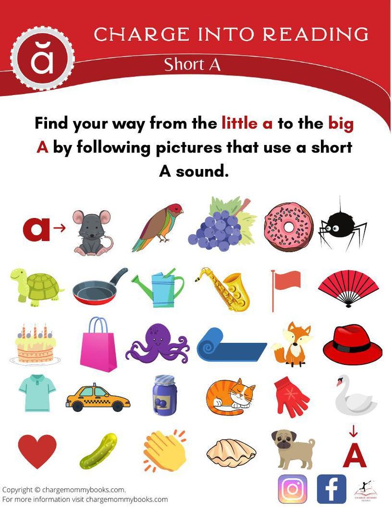an image of a downloadable short a words activity