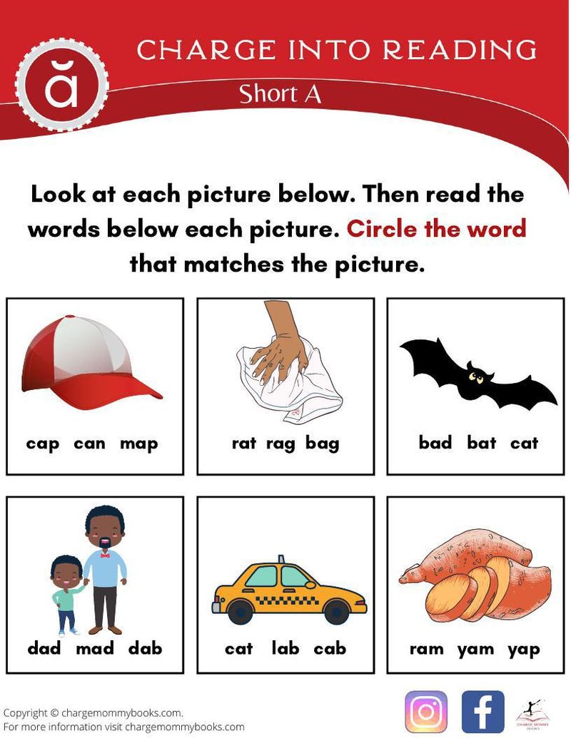 an image of a downloadable short a words activity