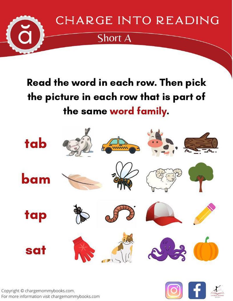 an image of a downloadable short a words activity