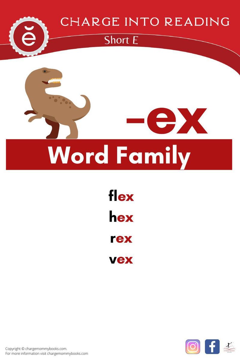 a list of short E words in the -ex word family