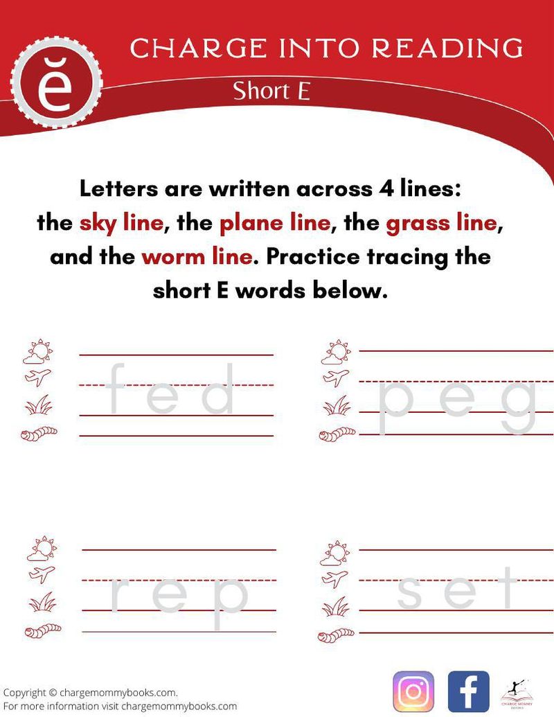 An image of a short e words activity