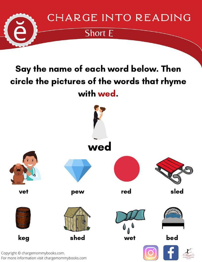 An image of a short e words activity