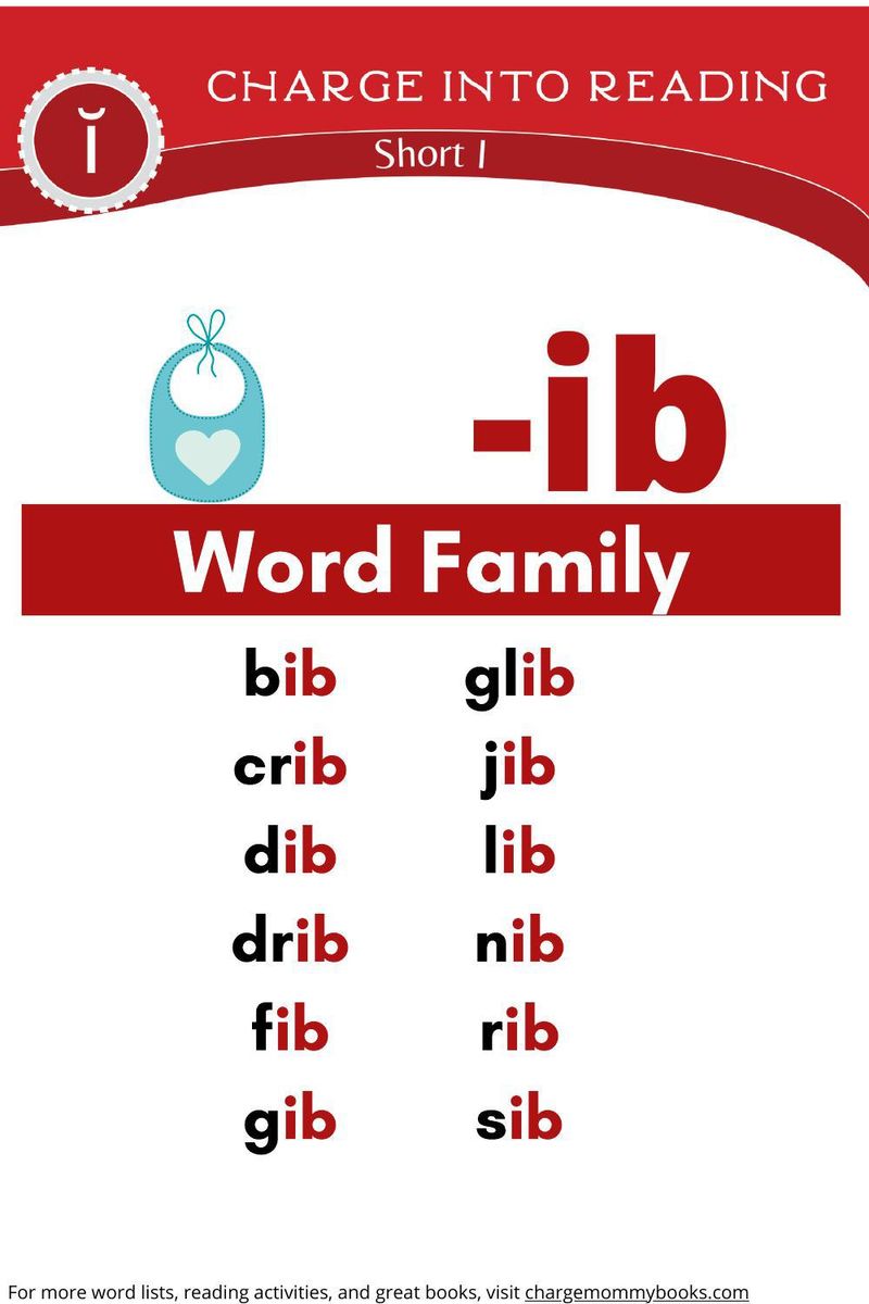 an image of the short I word family -ib