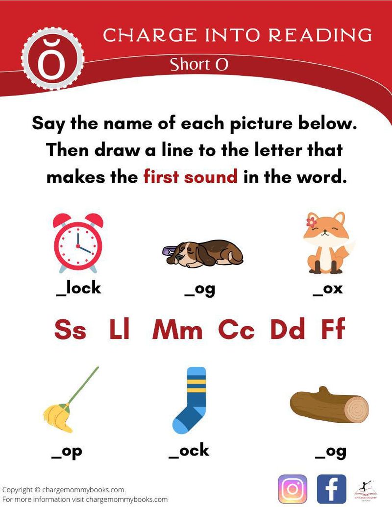 An image of a short o words activity