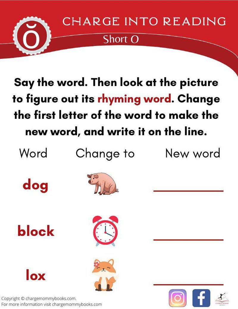 An image of a short o words activity