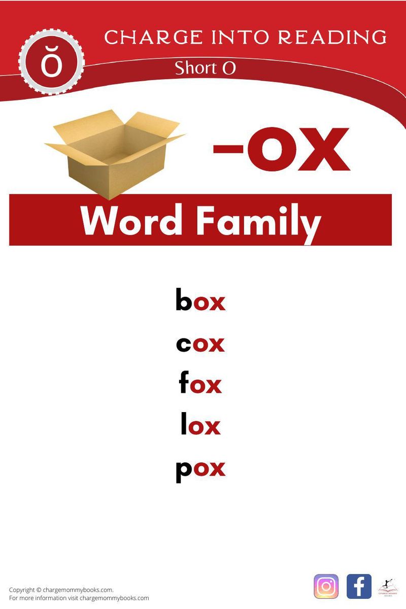 An image showing the short -ox word family