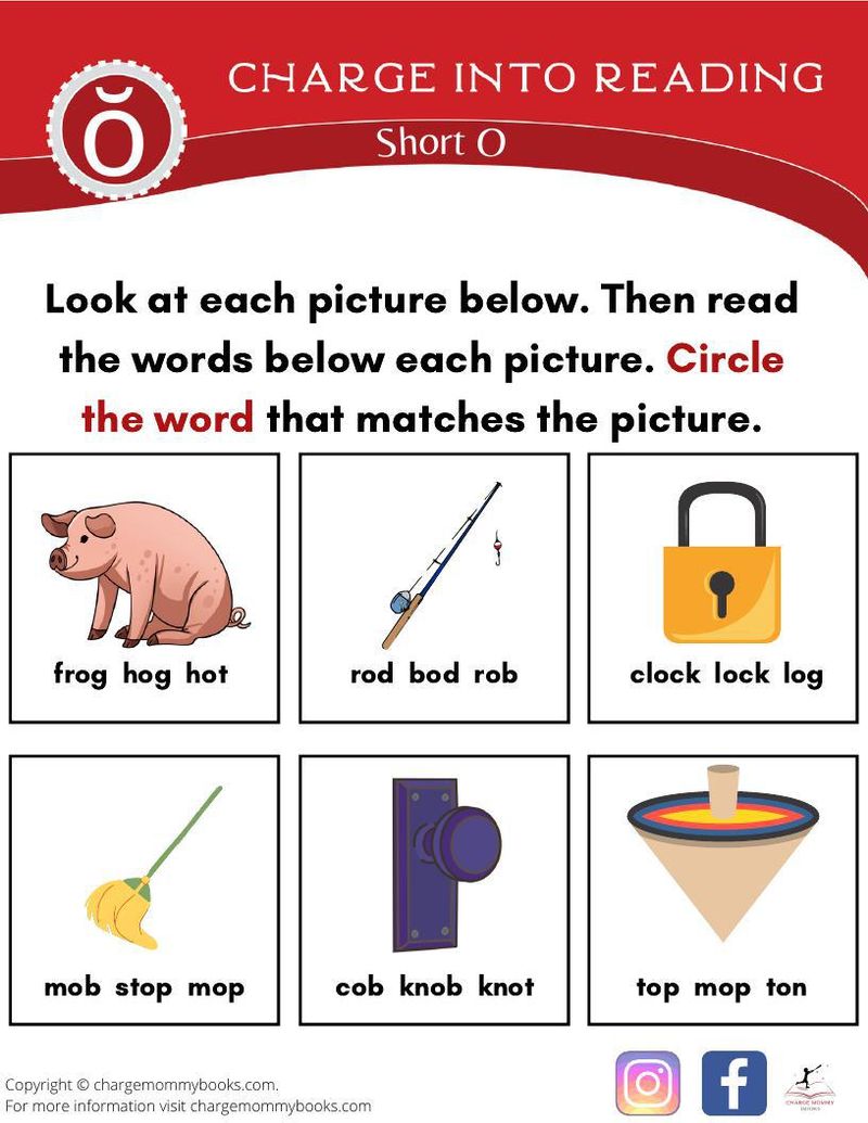 An image of a short o words activity