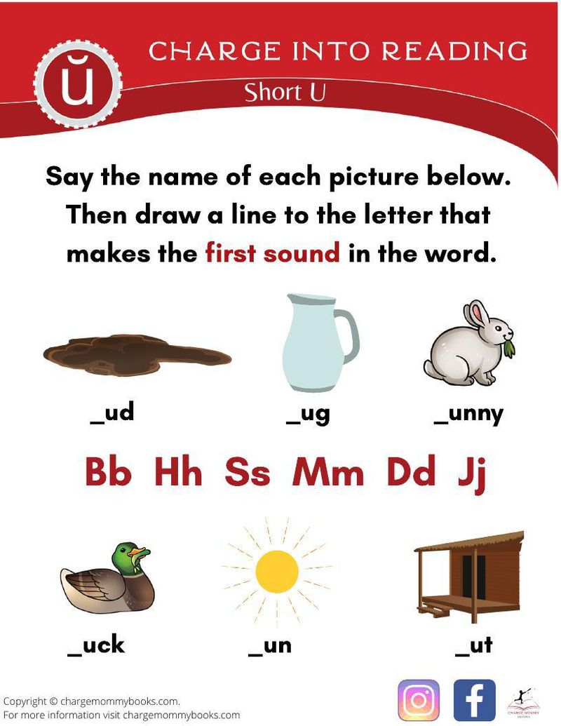 An image of a short u words activity