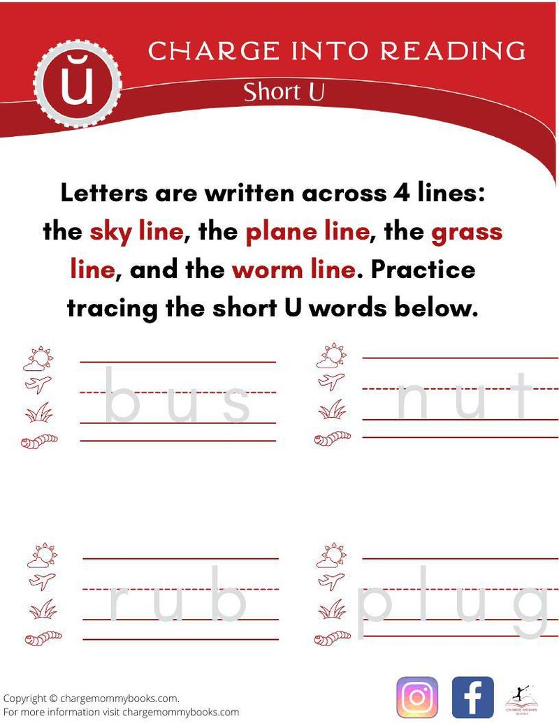 An image of a short u words activity