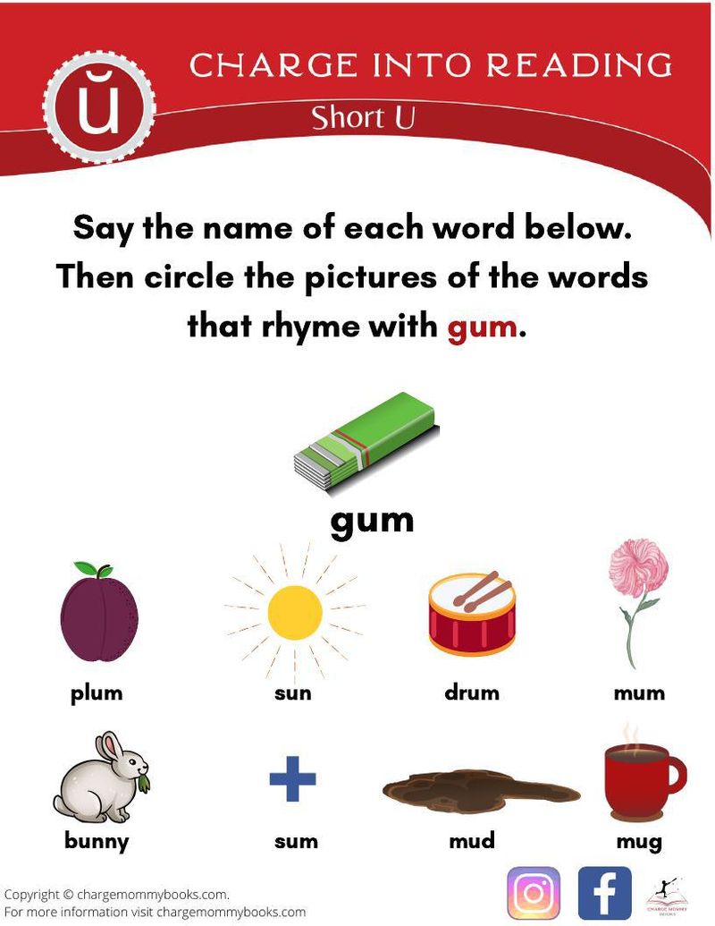 An image of a short u words activity