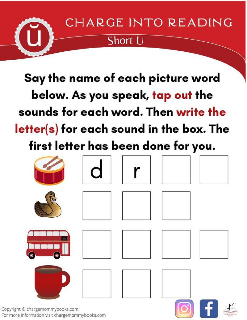 An image of a short u words activity