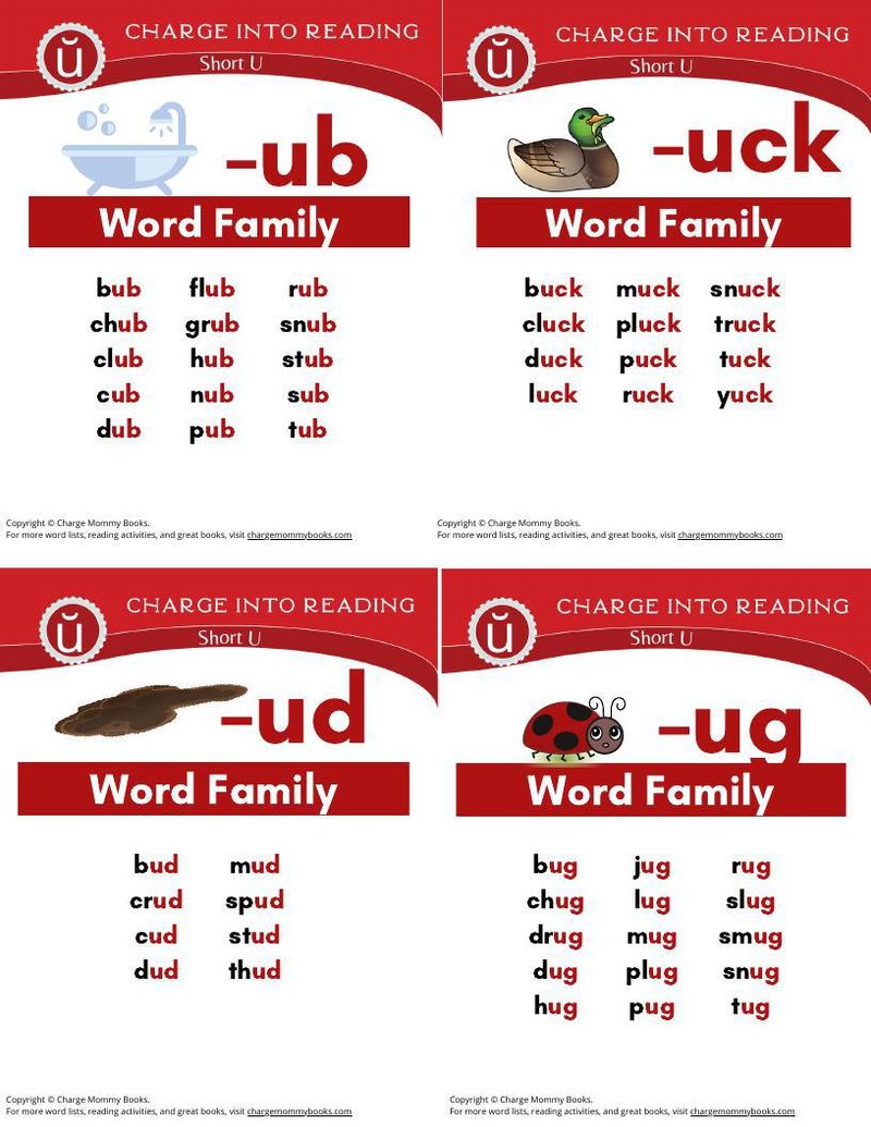 A downloadable list of short u word families