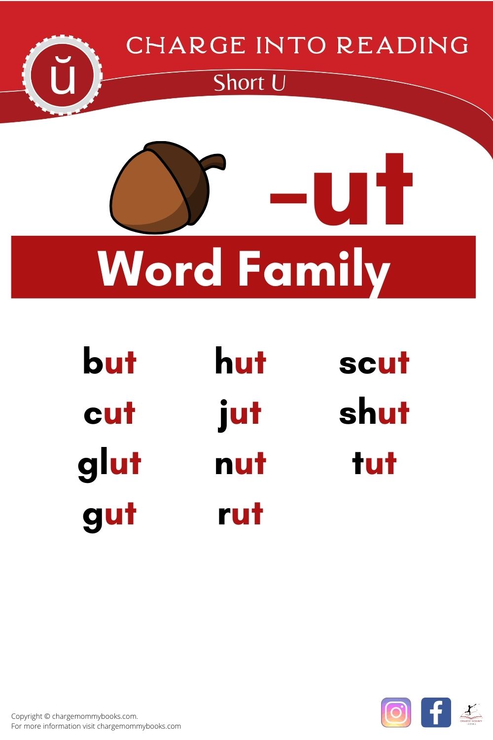 An image showing the short U -ut word familiy