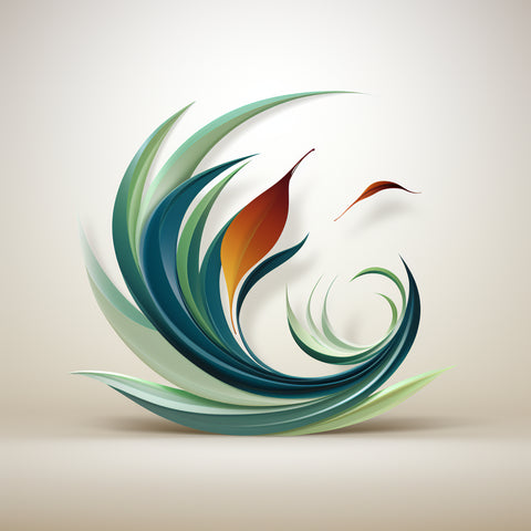 Nature's Embrace abstract logo using Midjourney - Rulluma Emporium