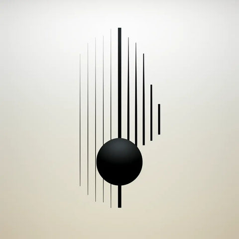 Lines and circles abstract logo using Midjourney - Rulluma Emporium