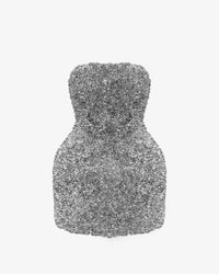 Fluffy Metallic Mini Dress