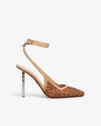 Gcds Monogram Rafia Logo Chain Slingback