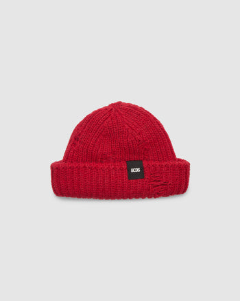 Giuly hat rips: Unisex Hats Bordeaux | GCDS