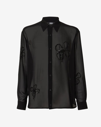 Oversized Spongebob Embroidered Shirt | Men Shirts Black | GCDS Spring/Summer 2023