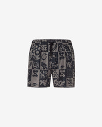 Checkboard Print Swim Shorts