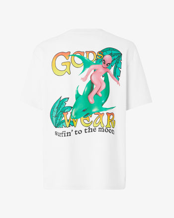 Surfing Wirdo Printed Loose T-Shirt | Men T-shirts White | GCDS Spring/Summer 2023