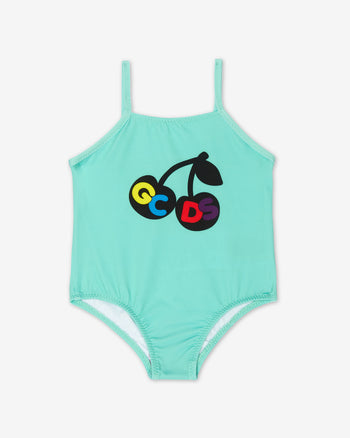 Baby Gcds Cherry Swimsuit: Girl Swimsuit Ice Green