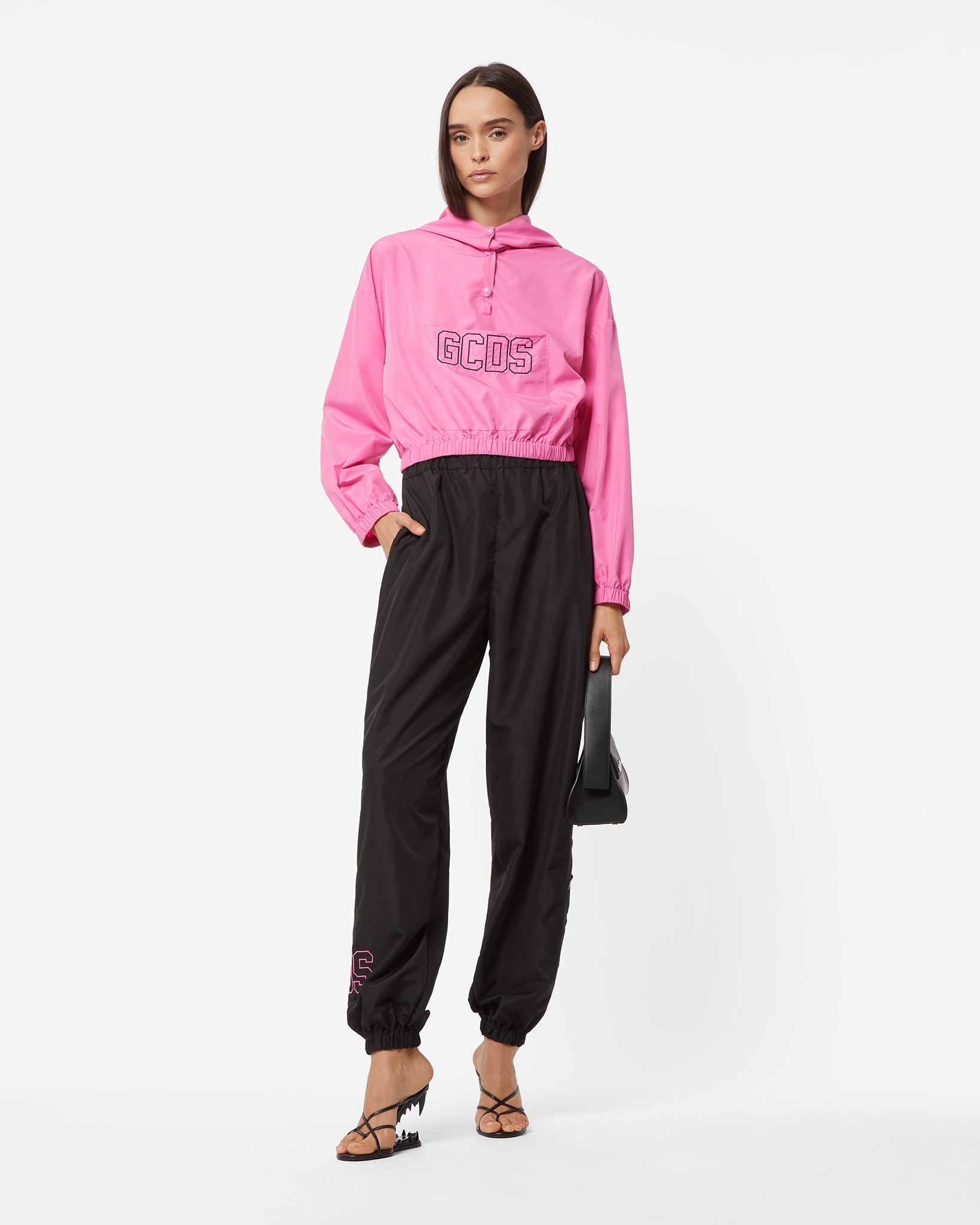 Heart Nylon Trousers : Women Trousers Fuchsia