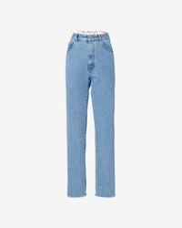 Choker Denim Trousers | Women Trousers New Light Blue | GCDS Spring/Summer 2023