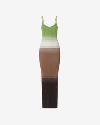 Lurex Degradé Tank Long Dress | Women Dress Military Green | GCDS Spring/Summer 2023