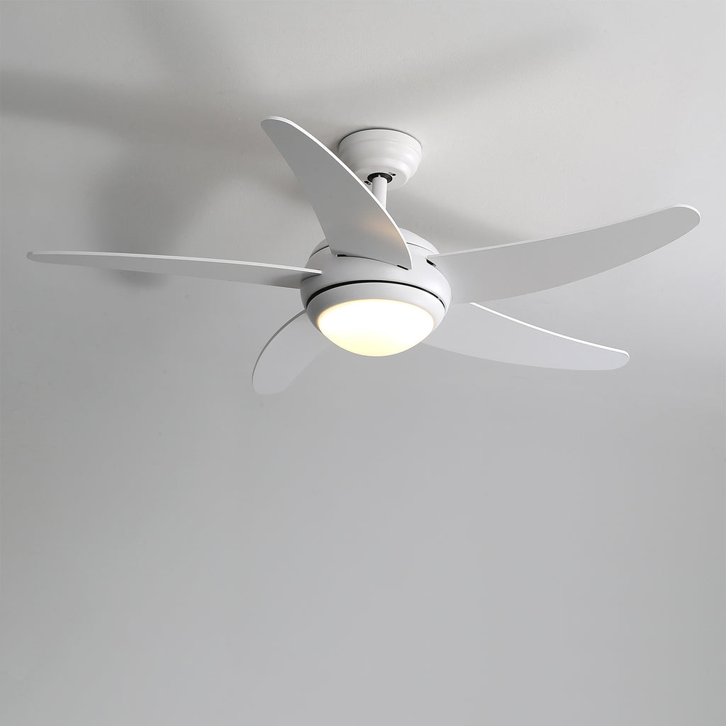 small white ceiling fan with remote