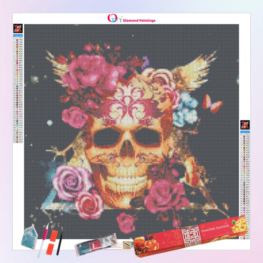 Fantastic Skull with Roses Diamond Painting Kits 20% Off Today – DIY  Diamond Paintings