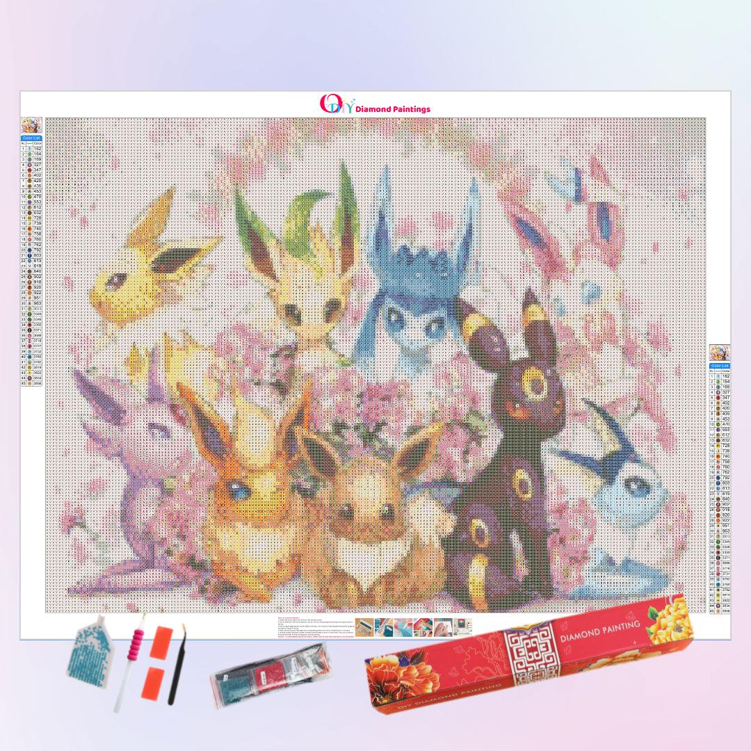 Diamond Painting - Full Round - Pok mon Eevee Evolution(50*40cm)-777361