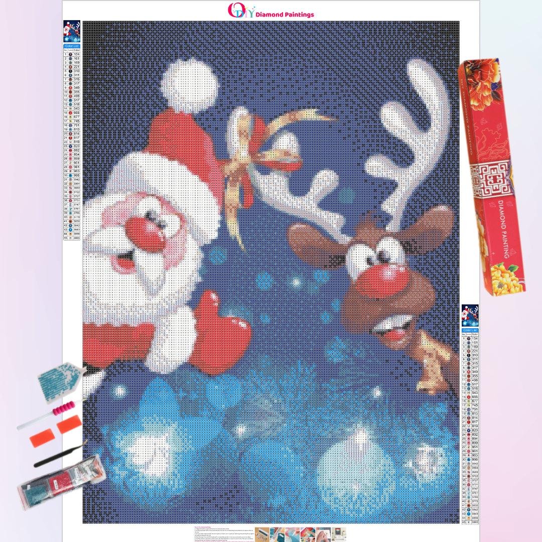 Cute Christmas Diamond Painting, Cartoon Santa Claus