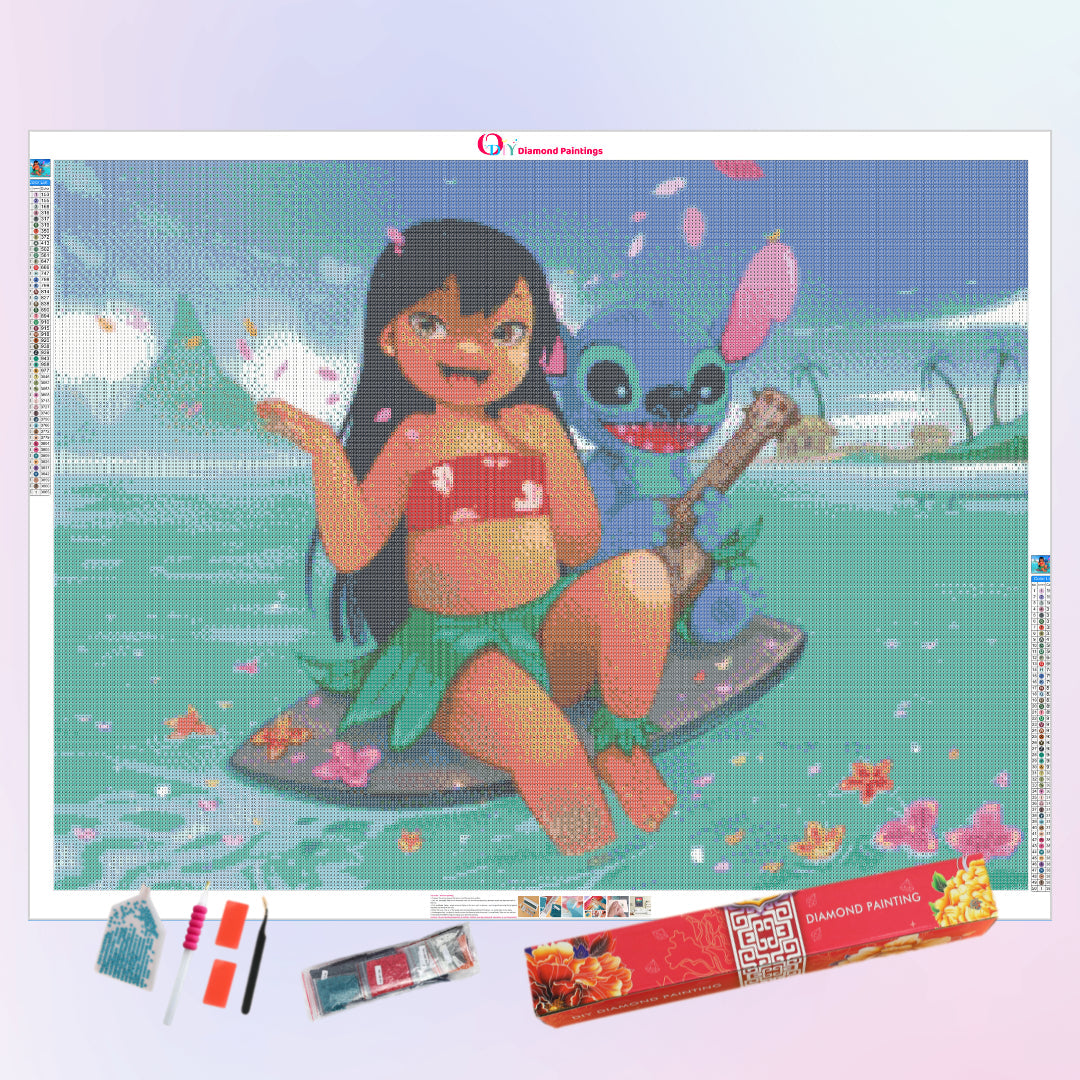 Lilo & Stitch Surfing Diamond Painting Kits 20% Off Today – DIY Diamond  Paintings