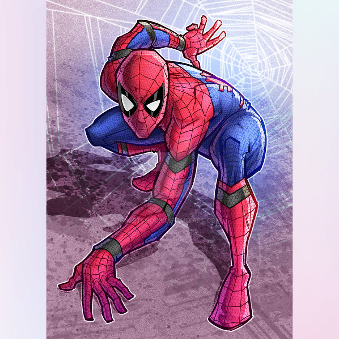 Diamond Painting Spiderman Skyline, Full Image - Painting