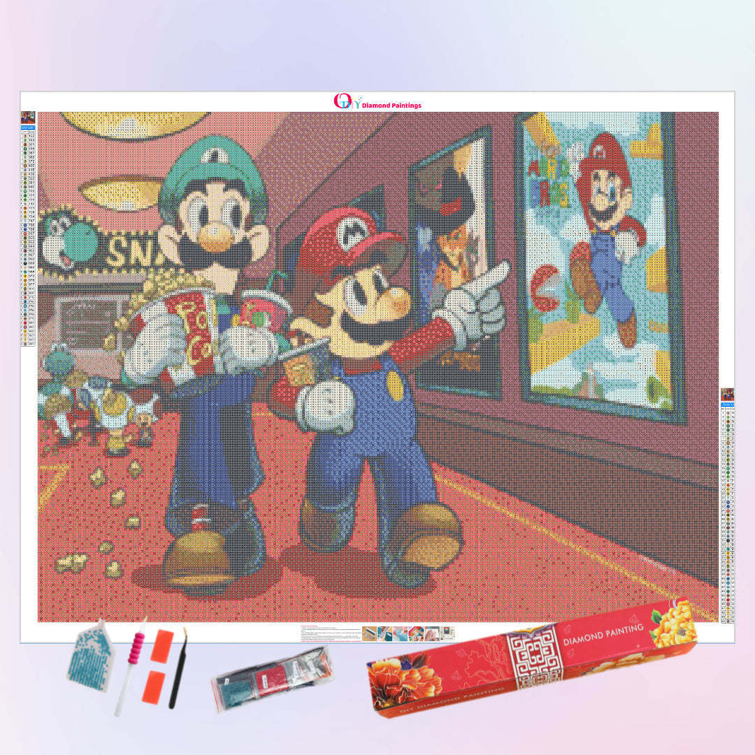 DIY Cartoon Diamond Painting Kit, Super Mario Bros Character
