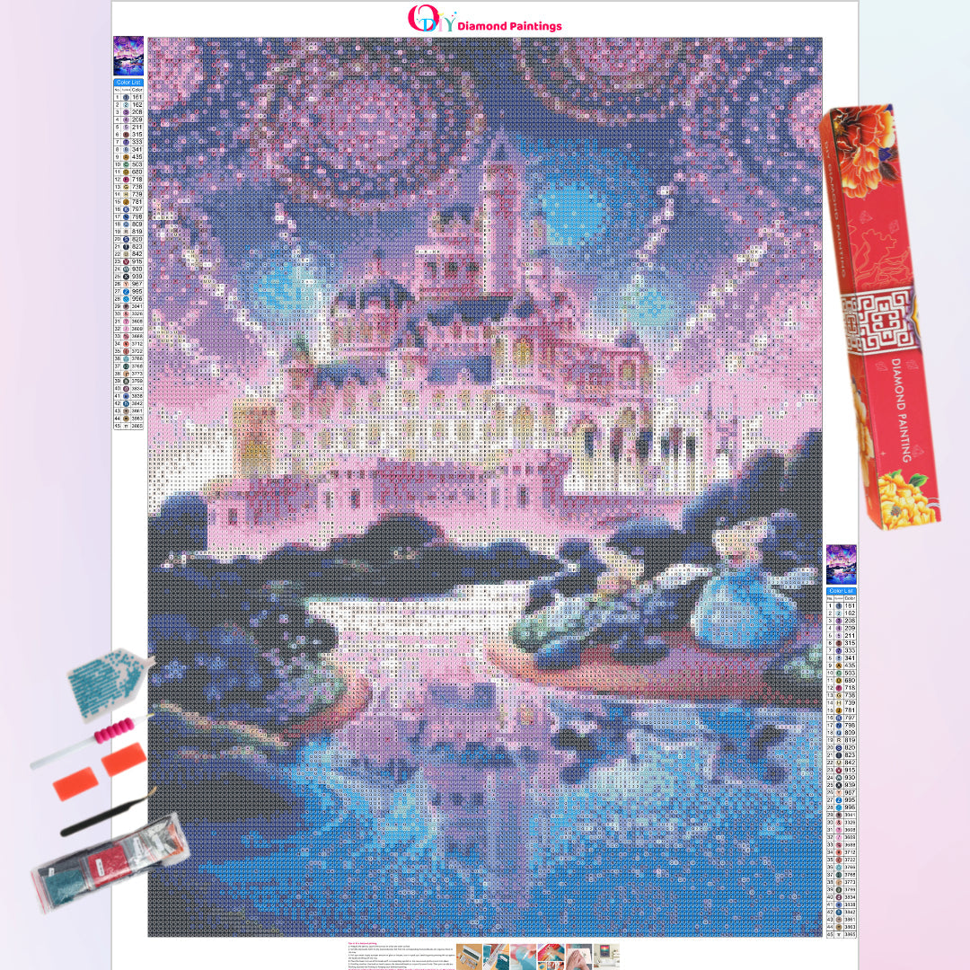 Diamond Painting DIY Kit, Florida Disney Castle, DIY Paint by Numbers Kit  for Adults Kids Beginners, Numbered Canvas Painting Set, Rhinestone