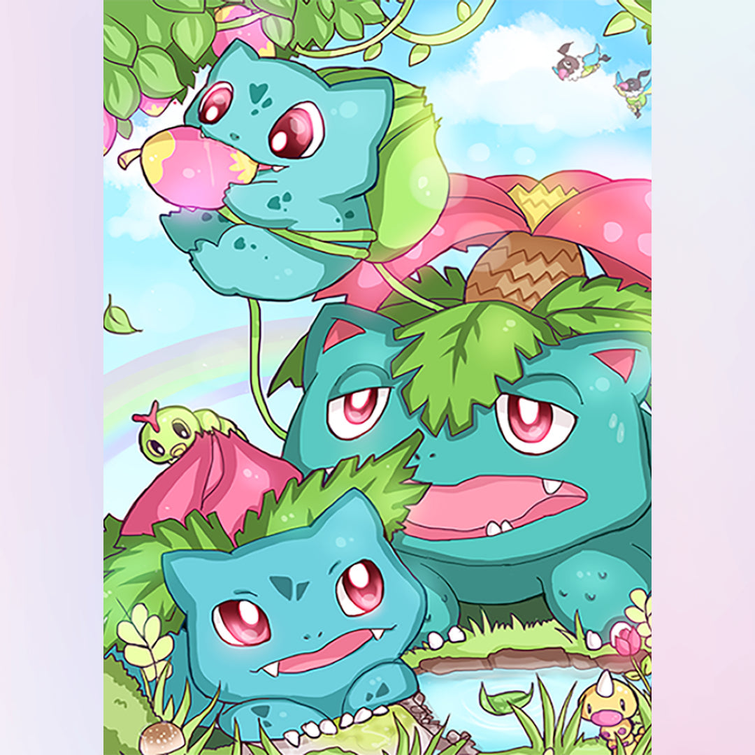 hello everyone! I'm sharing my pokemon painting of Bulbasaur's evolutions  using Himi Miya Gouache (⁠≧⁠▽⁠≦⁠) : r/Gouache