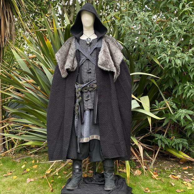 Cloak, Herringbone with Grey Mantle (Black) – LARP Costumes