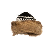 Viking Hat / Faux fur / Knitted Black / Cosplay / Viking / LARP costume