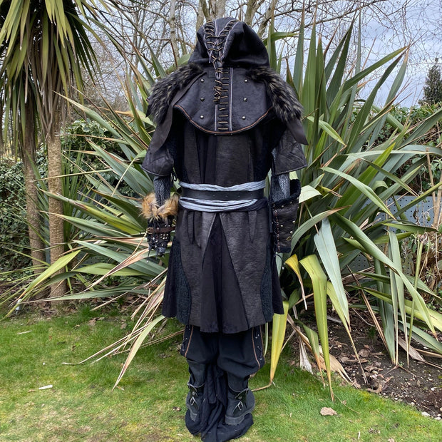 LARP Outfit 4 Pieces - Rogue Assassin - Layered Hood, Robe, Waistcoat, –  LARP Costumes