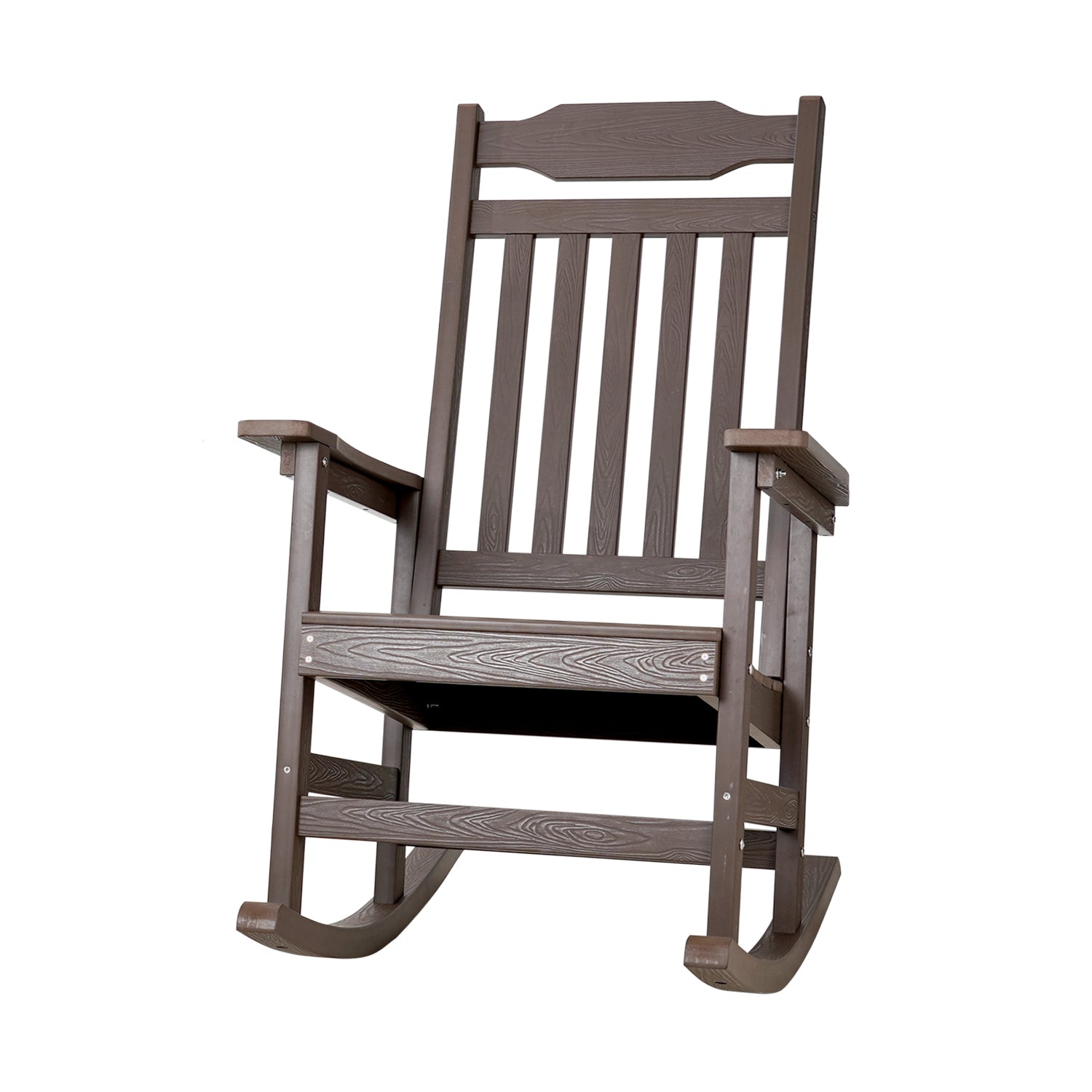 Patio Rocking Chair, Poly Lumber Porch Rocker with High Back, 350Lbs Support  Rocking Chairs for Both Outdoor and Indoor 