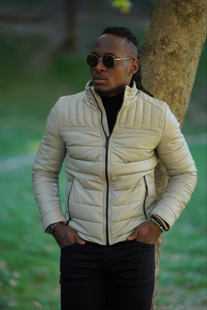 BESPOKE - Beige Bomber Jacket - 174201 - www.bespokemoda.com– BESPOKE MODA