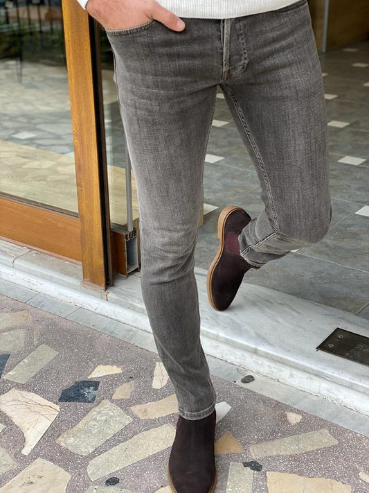 Healthdesign?, Detroit Cut Grey waxed slim fit jeans Detroit cut