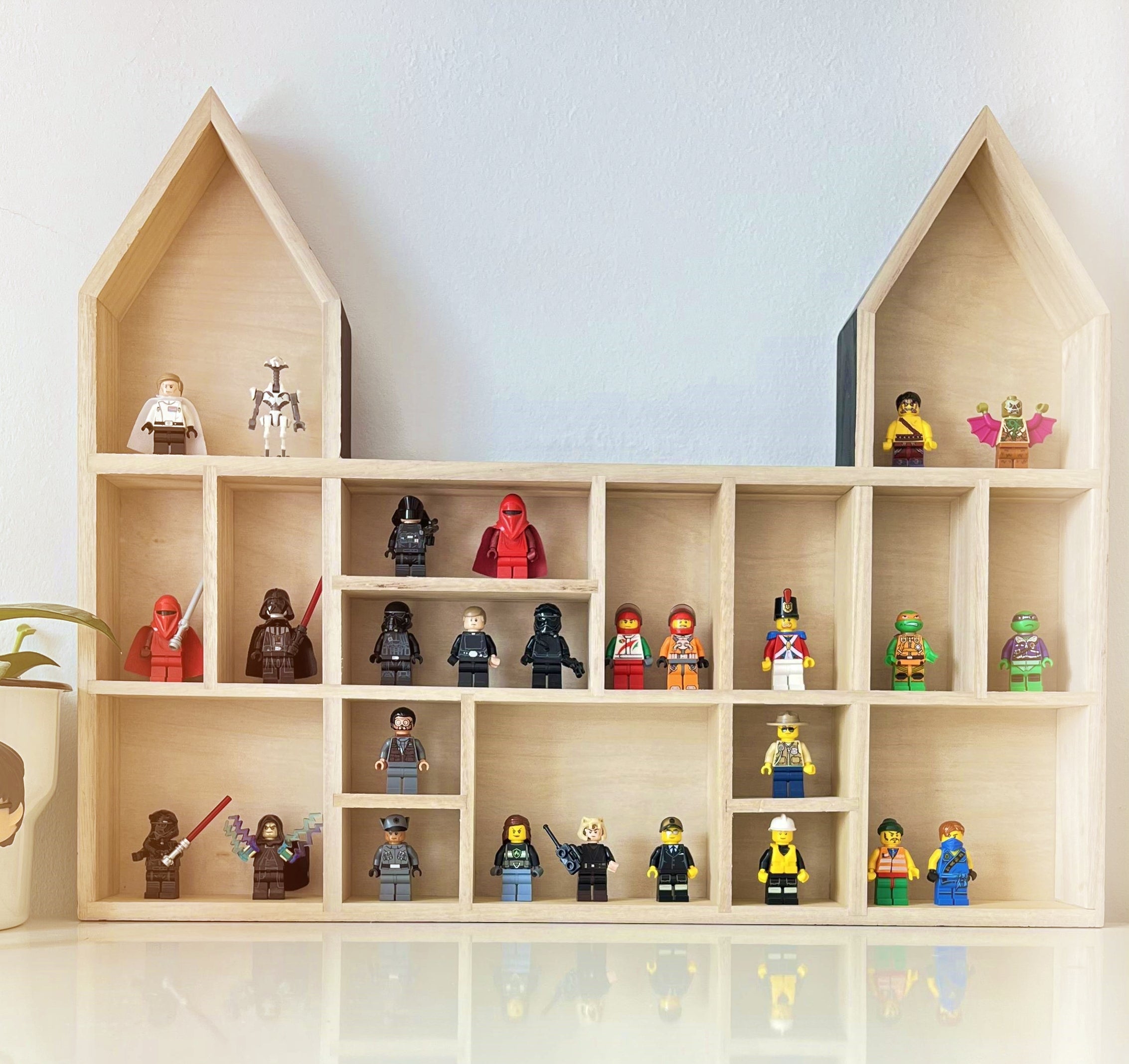 Lovely Little House black castle display shelf, with a LEGO Minifigures collection