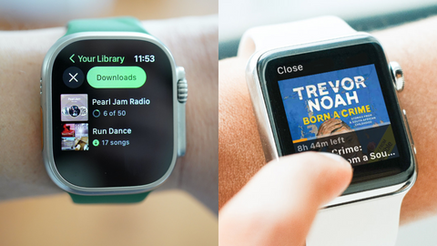 entertainment and media apps on apple watch such as spotify and audible