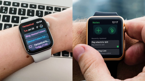 productivity and organization apps on apple watch such as fantastical and evernote