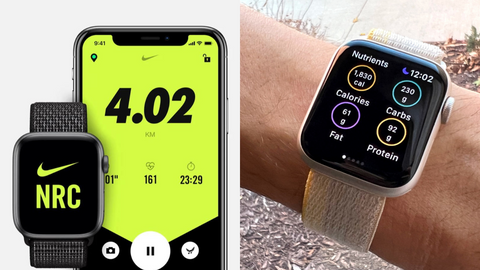 fitness apps on apple watch such as Nike Run Club and myfitnesspal